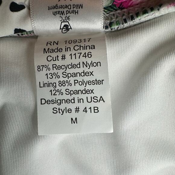 Sunsets tropical print bathing suit bottoms women’s size M; top 34E/32f/30g - Picture 8 of 13